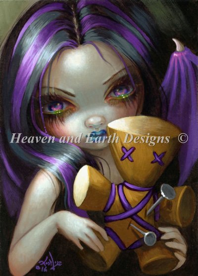 Diamond Painting Canvas - Mini Voodoo In Violet - Click Image to Close